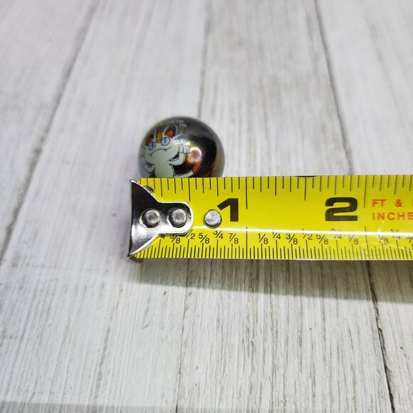 Vintage Pokemon #52 Meowth Marble Holo Mettalic Toy Biz Collectible - Picture 6 of 6